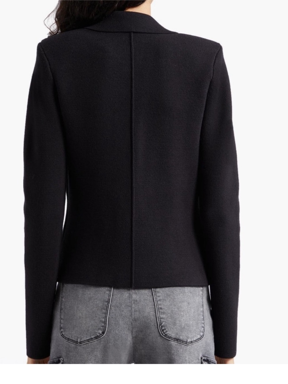 L'Agence Sofia Black Knit Blazer with Crystal Buttons NWT - Picture 6 of 13